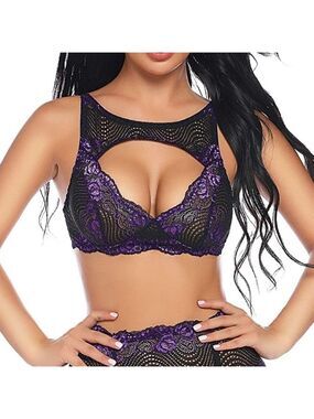Genhoo Halter Lace Bralette Size Medium
